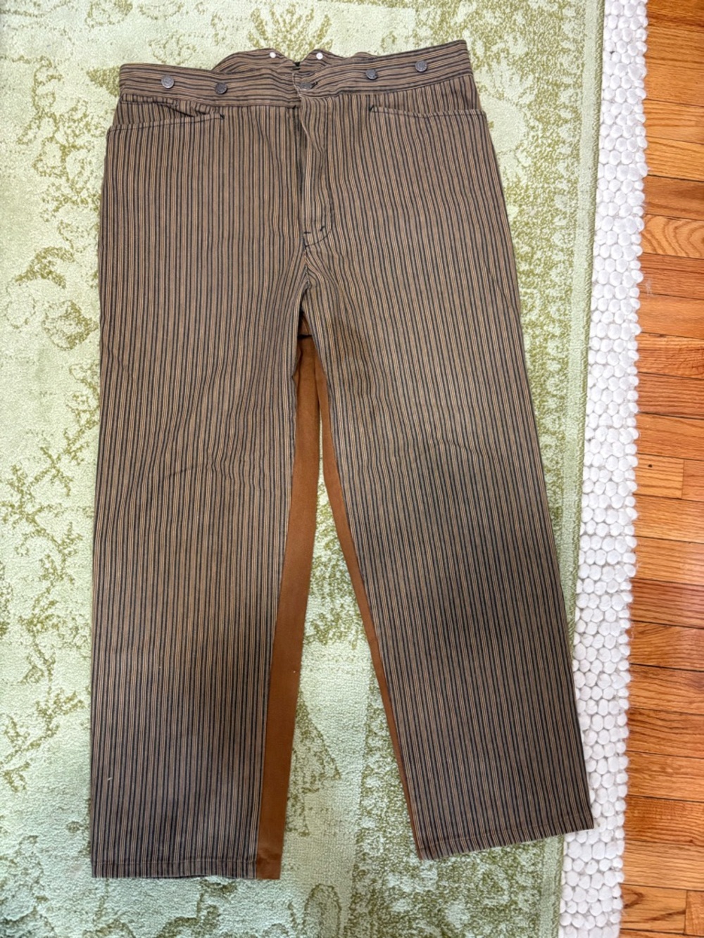 Men's Brown Pinstripe Work Pants